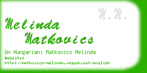 melinda matkovics business card